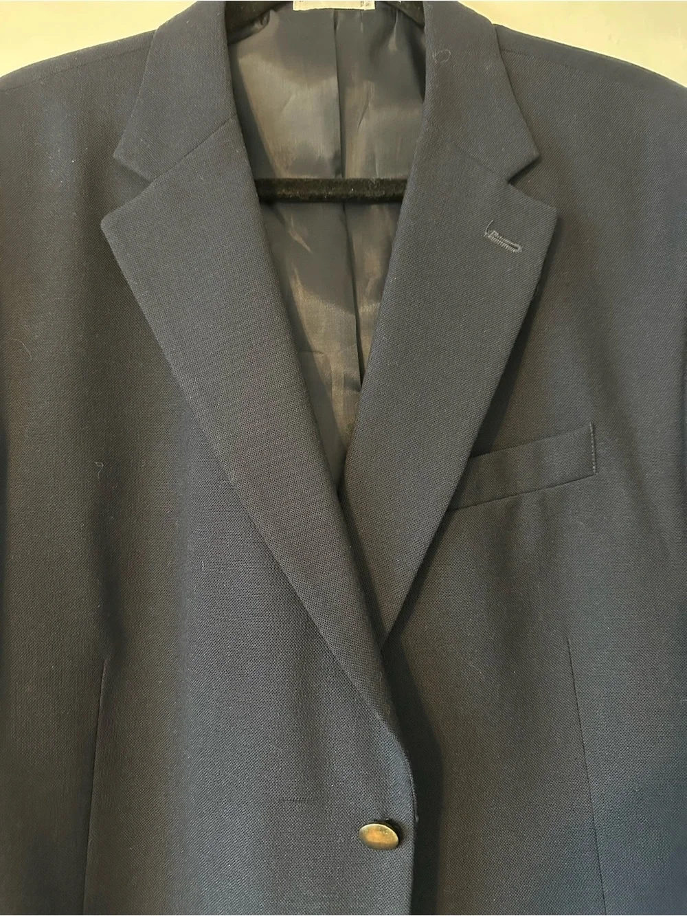 Geoffrey Beene men’s 46R navy wool blend blazer gold button